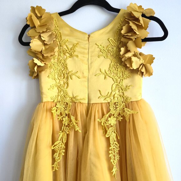 Trish Scully Child Bianca Dress - SUNFLOWER - Size 7 - Picture 4 of 13